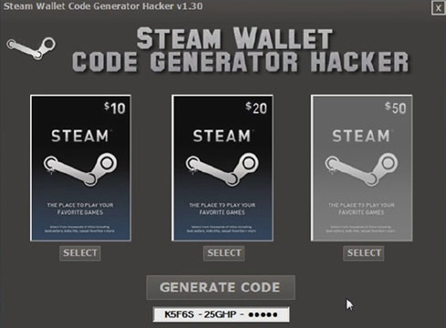 Steam Wallet Generator